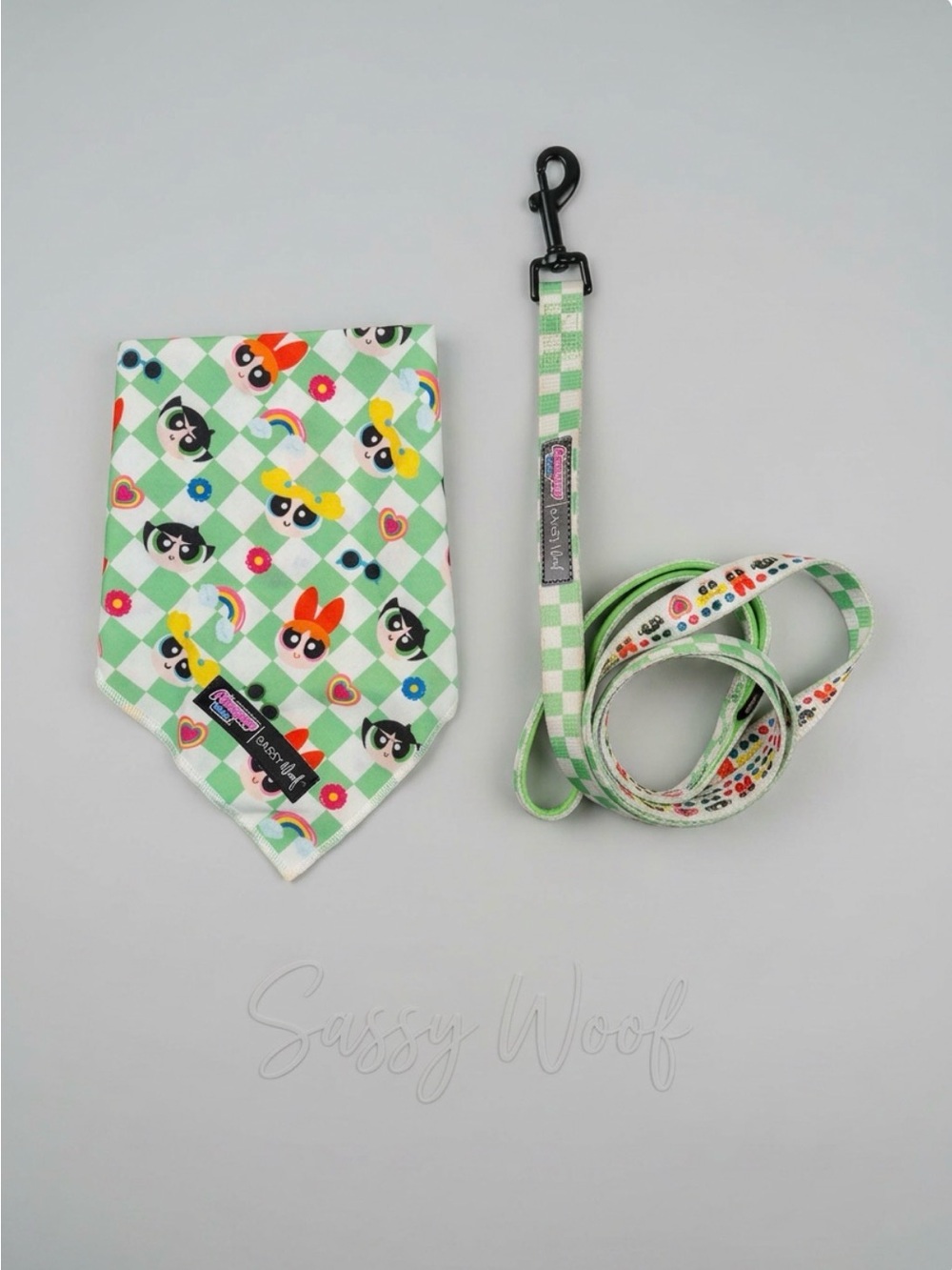 ✳️ {NWOT} Sassy Woof x PowerPuff Girls Dog Leash & Bandana Set
